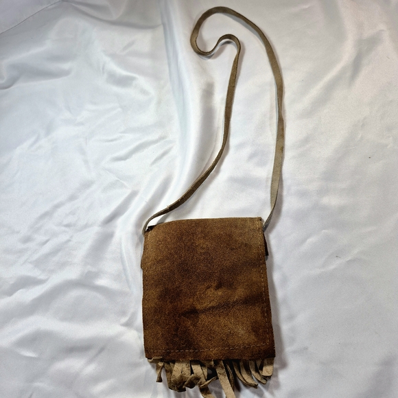 Vintage Cherokee In The Smokies Beaded Leather Fringe Pouch - Picture 4 of 7